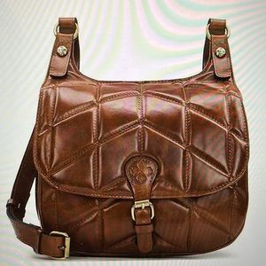 Patricia Nash Quilted Leather Saddle Crossbody bag